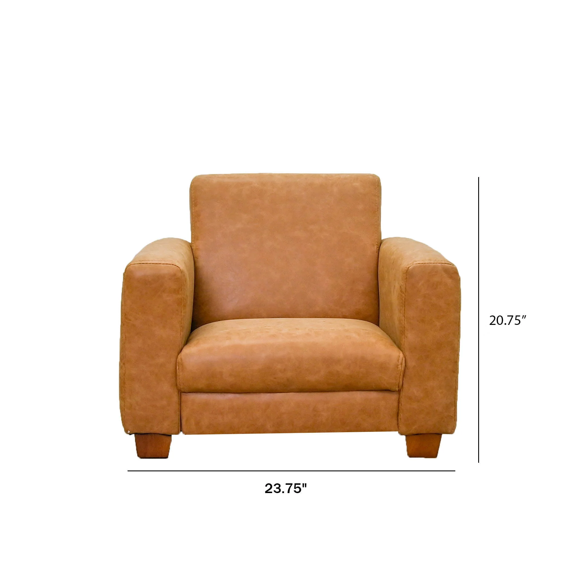 As We Grow Modern Chair Faux Distressed Leather Brown - Image 4