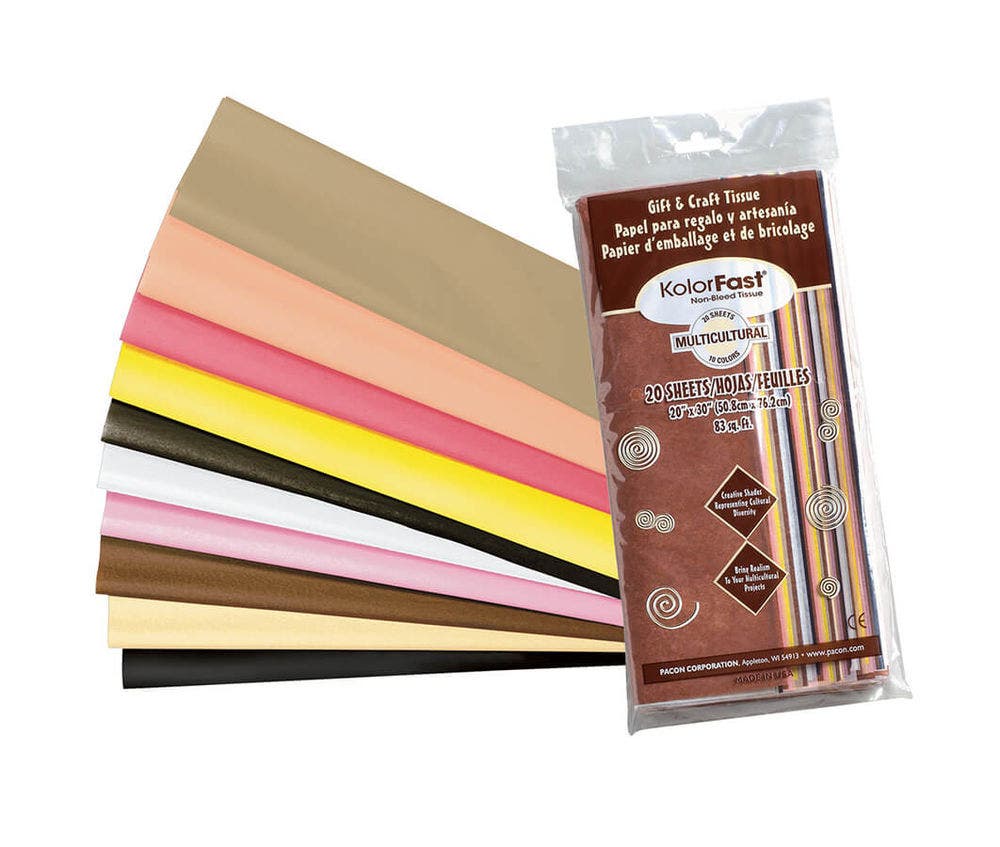 Assorted 20 x 30 Multicultural Tissue Paper 20 Sheets - Image 2