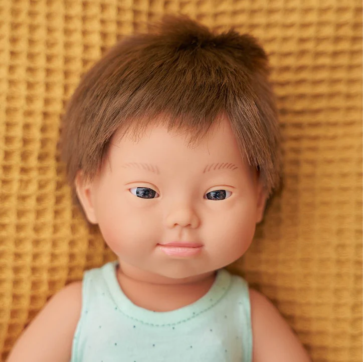 Baby Doll Caucasian Boy with Down Syndrome 15in - Image 2