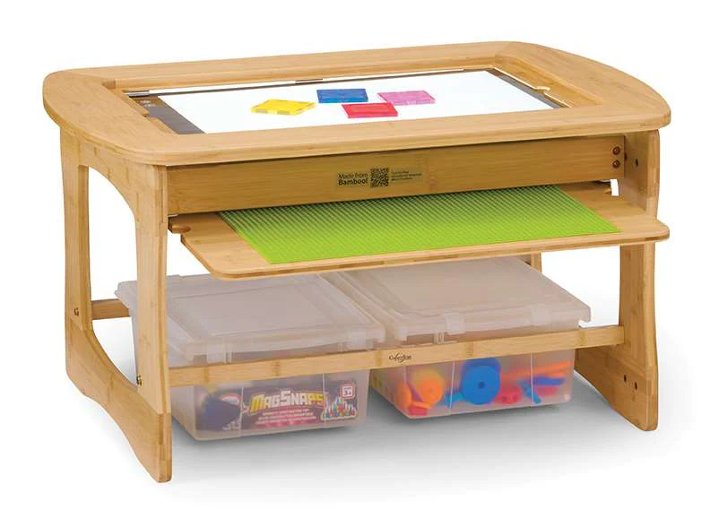Bamboo Sensory Light Table with Clear tubs - Image 2
