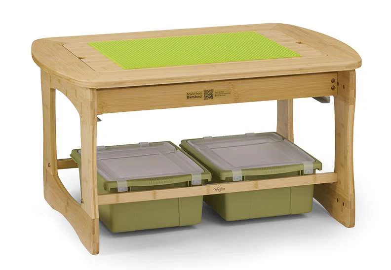 Bamboo Sensory Light Table with Sage tubs - Image 2