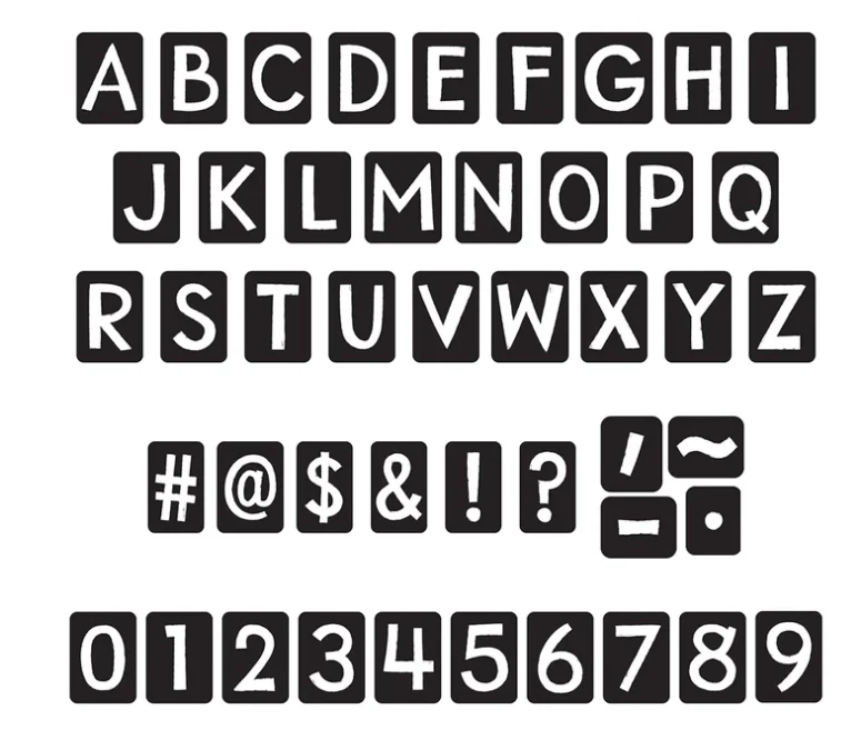 Black 4in Tiles Uppercase Ready Letters - Image 4