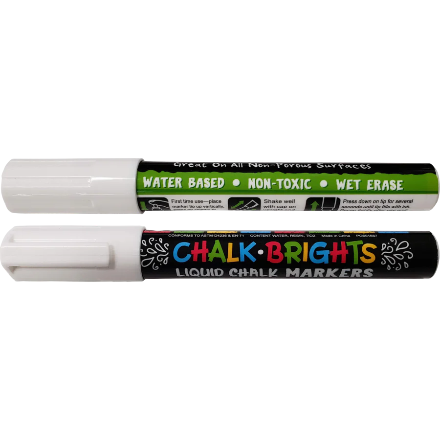 Chalk Brights White Liquid Chalk Markers 2 pack - Image 2