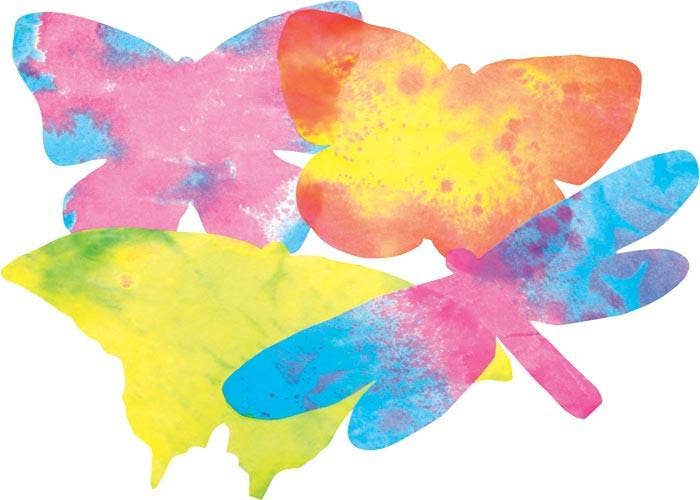 Color Diffusing Paper Butterflies 48 pack