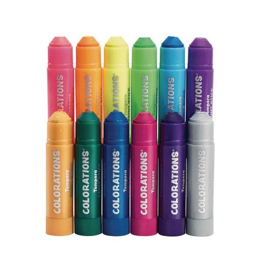 Colorations Metallic & Neon Tempera Paint Sticks Set of 12 - Image 2