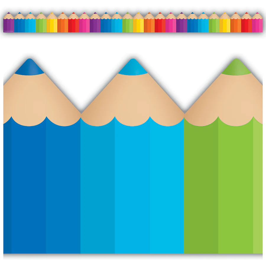 Colored Pencils DieCut Border Trim