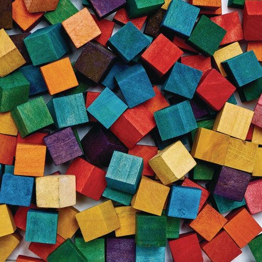 Colored Wood Cubes 196 pcs