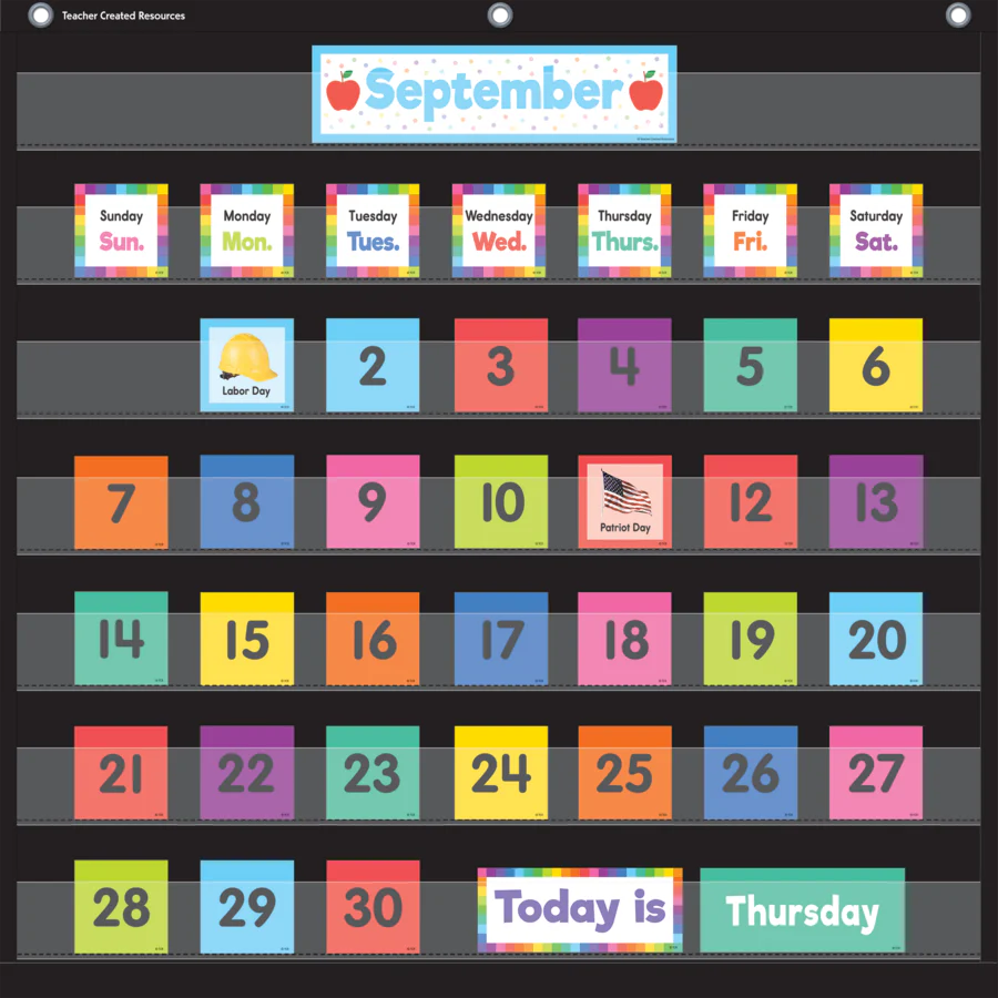 Colorful Calendar Pocket Chart Cards - Image 2