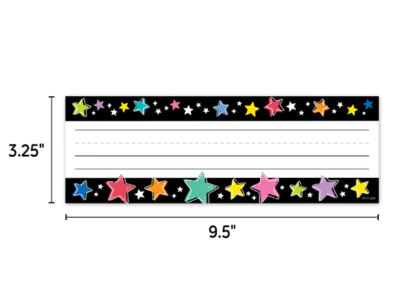 Colorful Stars On Black Name Plates - Image 3