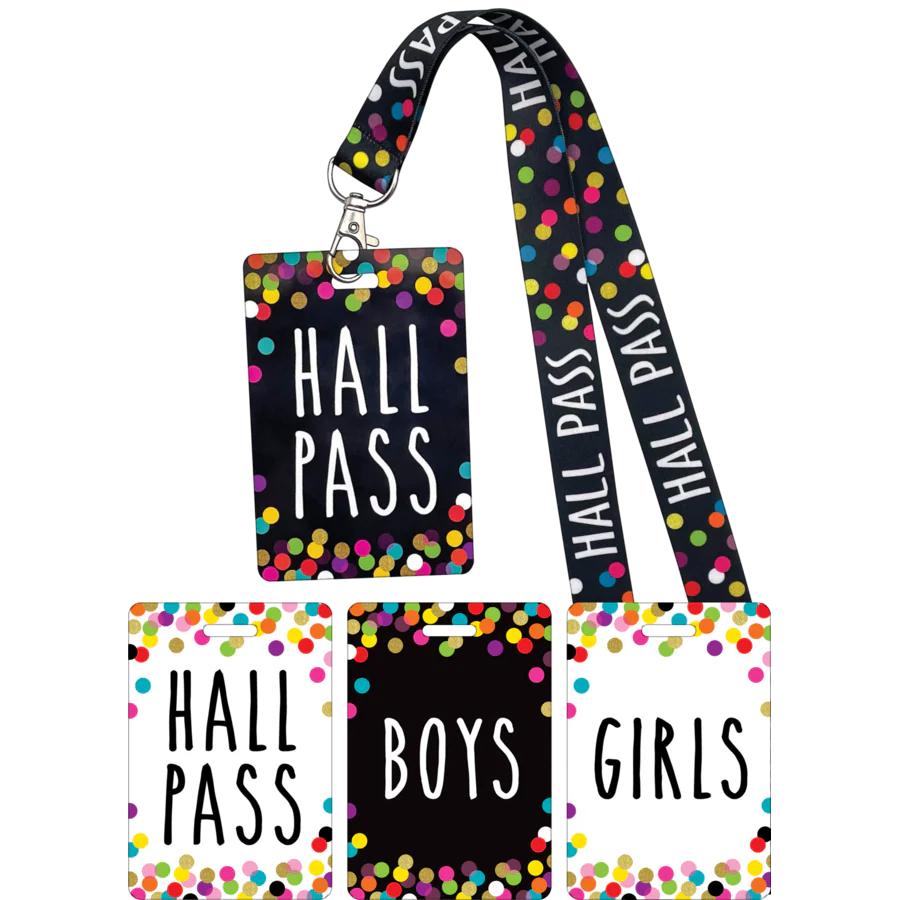 Confetti Hall Pass Lanyards