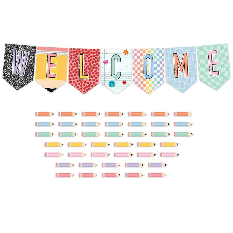 Cool for School Pennants Welcome Bulletin Board - Image 2