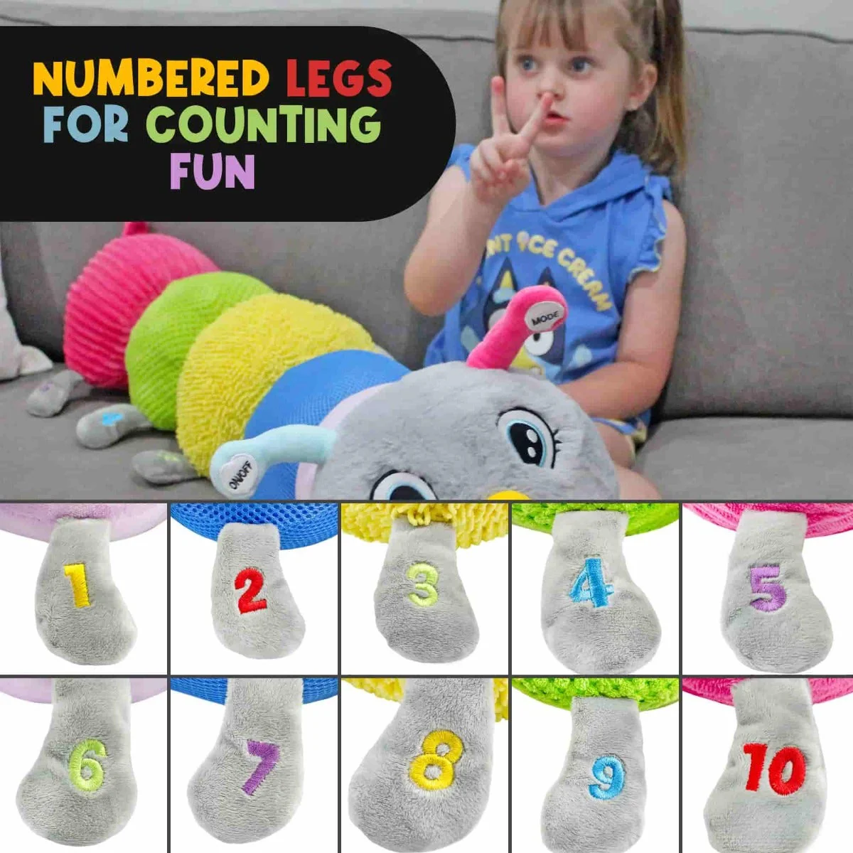 Cuddlebug the Giant Vibrating Sensory Caterpillar - Image 4