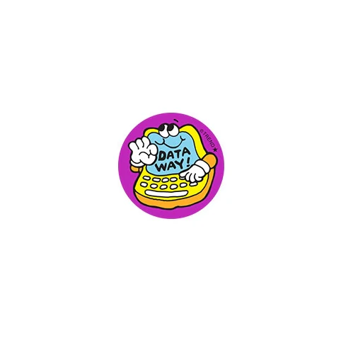 Data Way Computer scent Retro Scratch n Sniff Stinky Stickers 24 ct