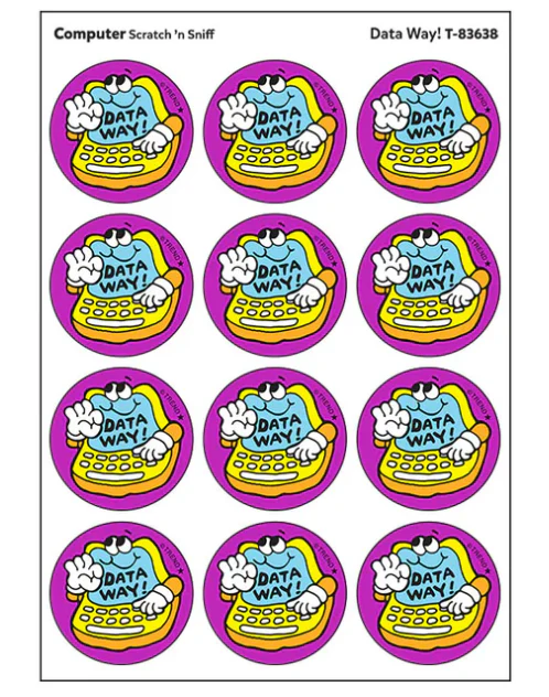 Data Way Computer scent Retro Scratch n Sniff Stinky Stickers 24 ct - Image 2