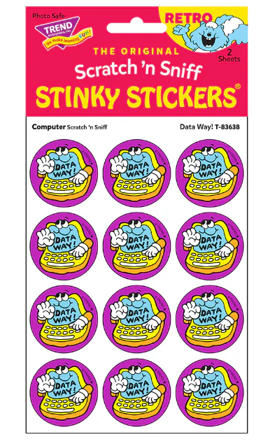 Data Way Computer scent Retro Scratch n Sniff Stinky Stickers 24 ct - Image 3