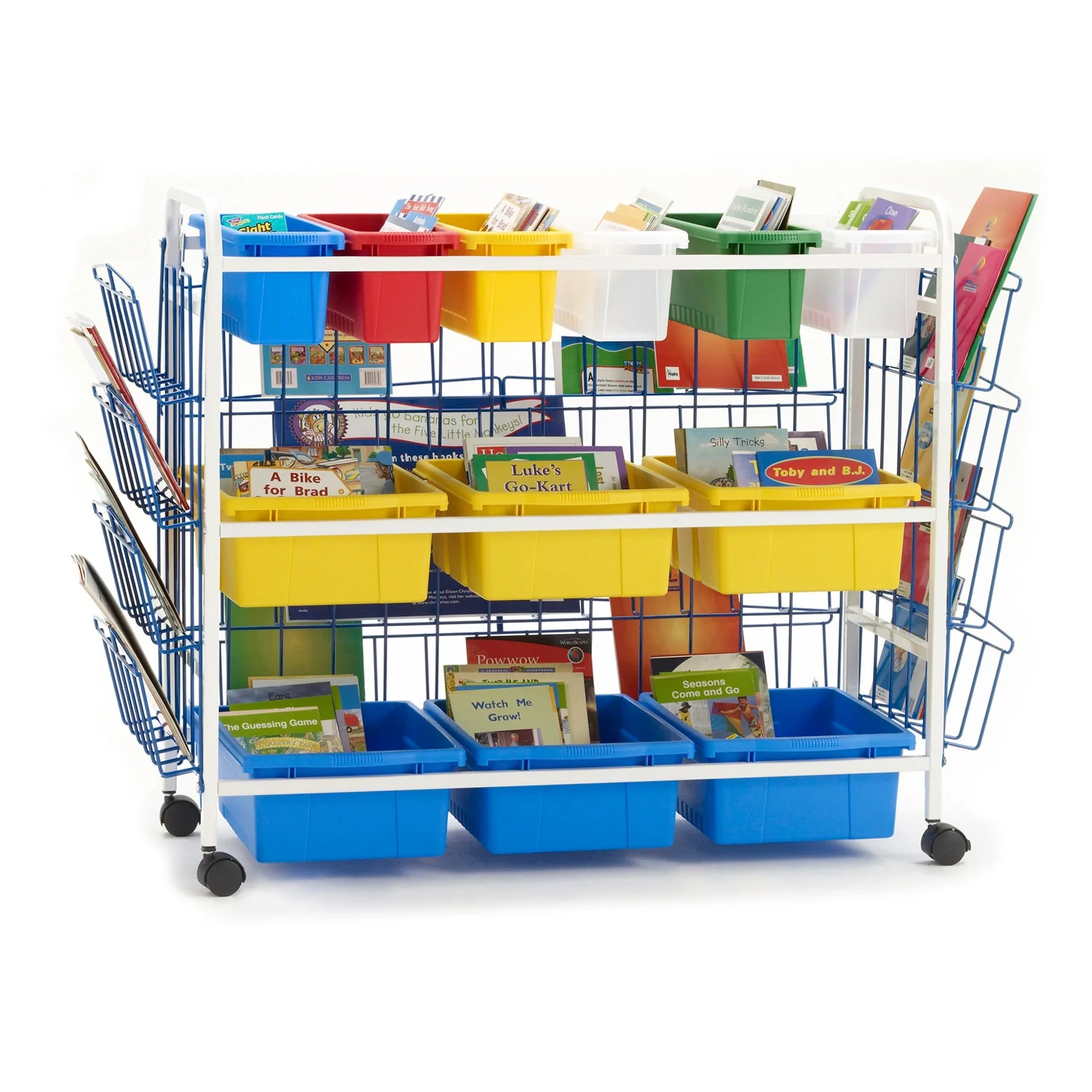 Deluxe Leveled Reading Book Browser Cart with Book Displays - Image 4