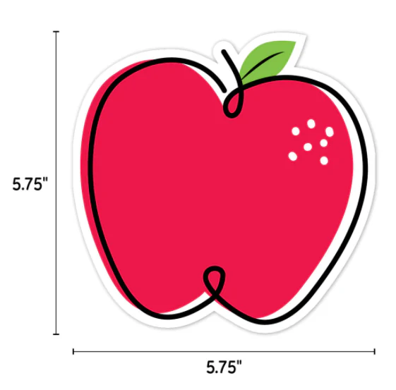 Doodle Apple Red Core Decor 6 in Designer Cut Outs - Image 3