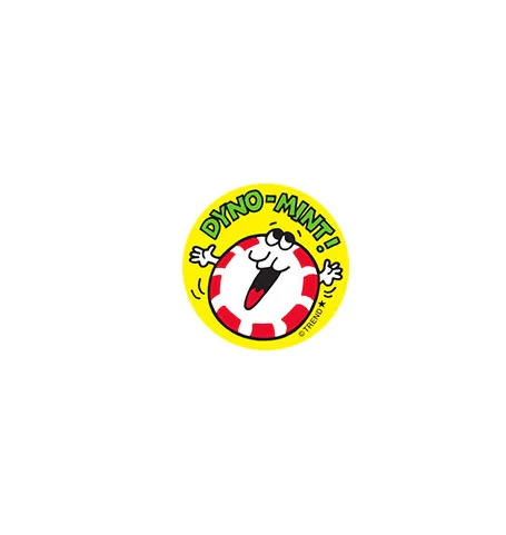 Dyno-mint Peppermint Candy scent Retro Scratch n Sniff Stinky Stickers 24 ct