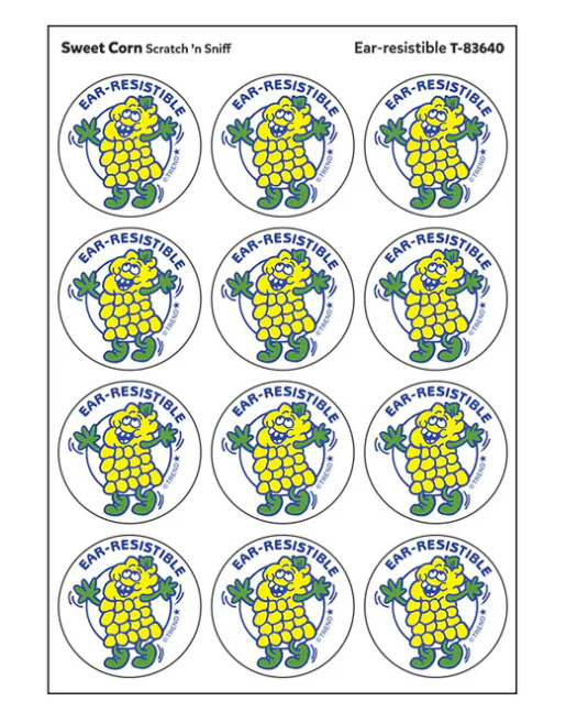 Ear-resistible Sweet Corn scent Retro Scratch n Sniff Stinky Stickers 24 ct - Image 2