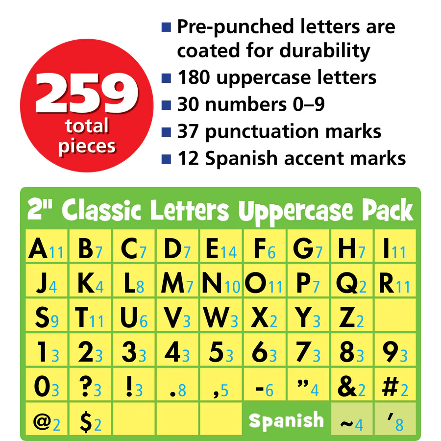 Everyone is Welcome 2in Classic Letters Uppercase Pack - Image 2