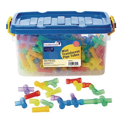 Excellerations Mini Translucent Pipe Tubes 360 Pieces