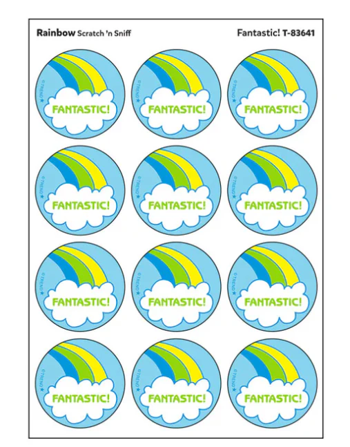 FantasticRainbow scent Retro Scratch n Sniff Stinky Stickers 24 ct - Image 2