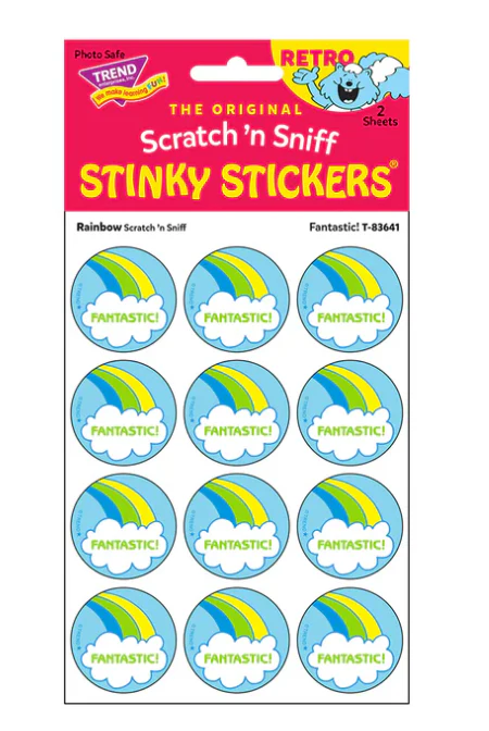 FantasticRainbow scent Retro Scratch n Sniff Stinky Stickers 24 ct - Image 3