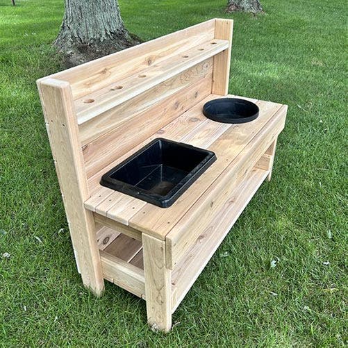 Fullback Outdoor Messy Mud Kitchen with Rubber Sinks by Naturally Inspired Play - Image 3