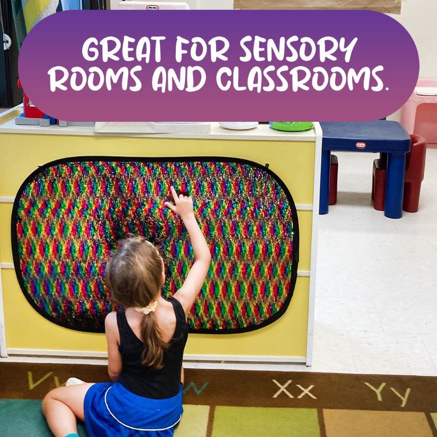 Giant Reversible Rainbow Sequins Toy with Shape Stencils - Image 6