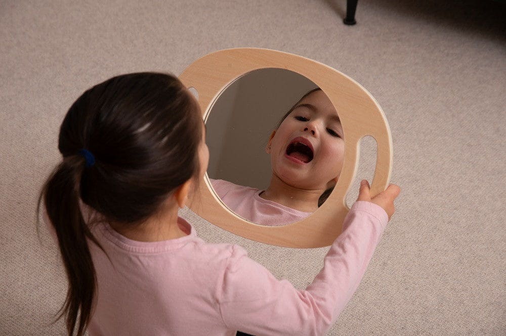 Hand Held Wooden Mirror - Image 3