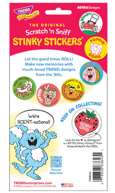 Happy BirthdayParty Time scent Retro Scratch n Sniff Stinky Stickers 24 ct - Image 4