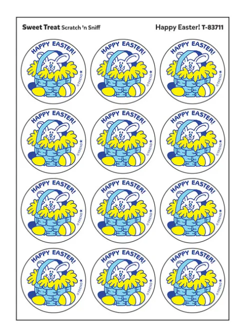 Happy EasterSweet Treat scent Retro Scratch n Sniff Stinky Stickers 24 ct - Image 2