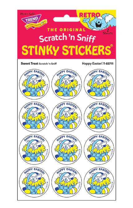 Happy EasterSweet Treat scent Retro Scratch n Sniff Stinky Stickers 24 ct - Image 3