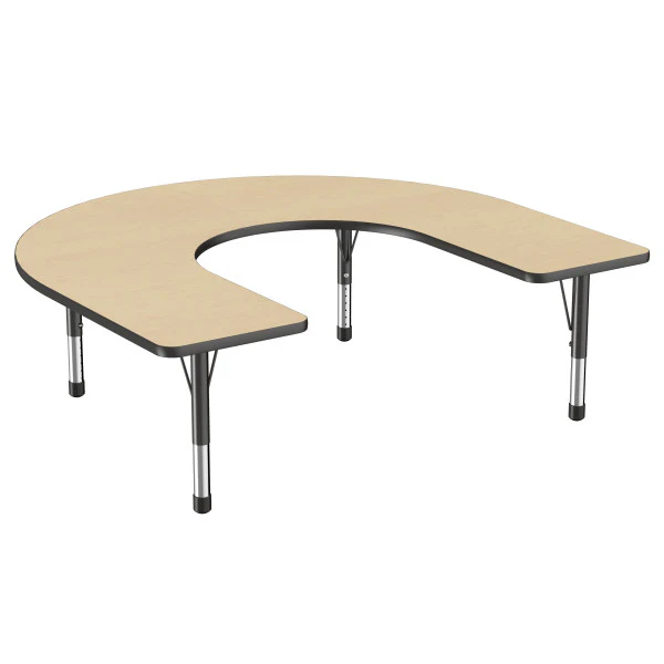 Horseshoe Maple/Black Activity Table with Standard or Chunky Adjustable Legs - Image 2