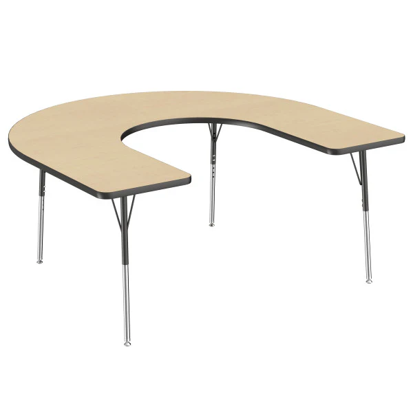 Horseshoe Maple/Black Activity Table with Standard or Chunky Adjustable Legs - Image 3