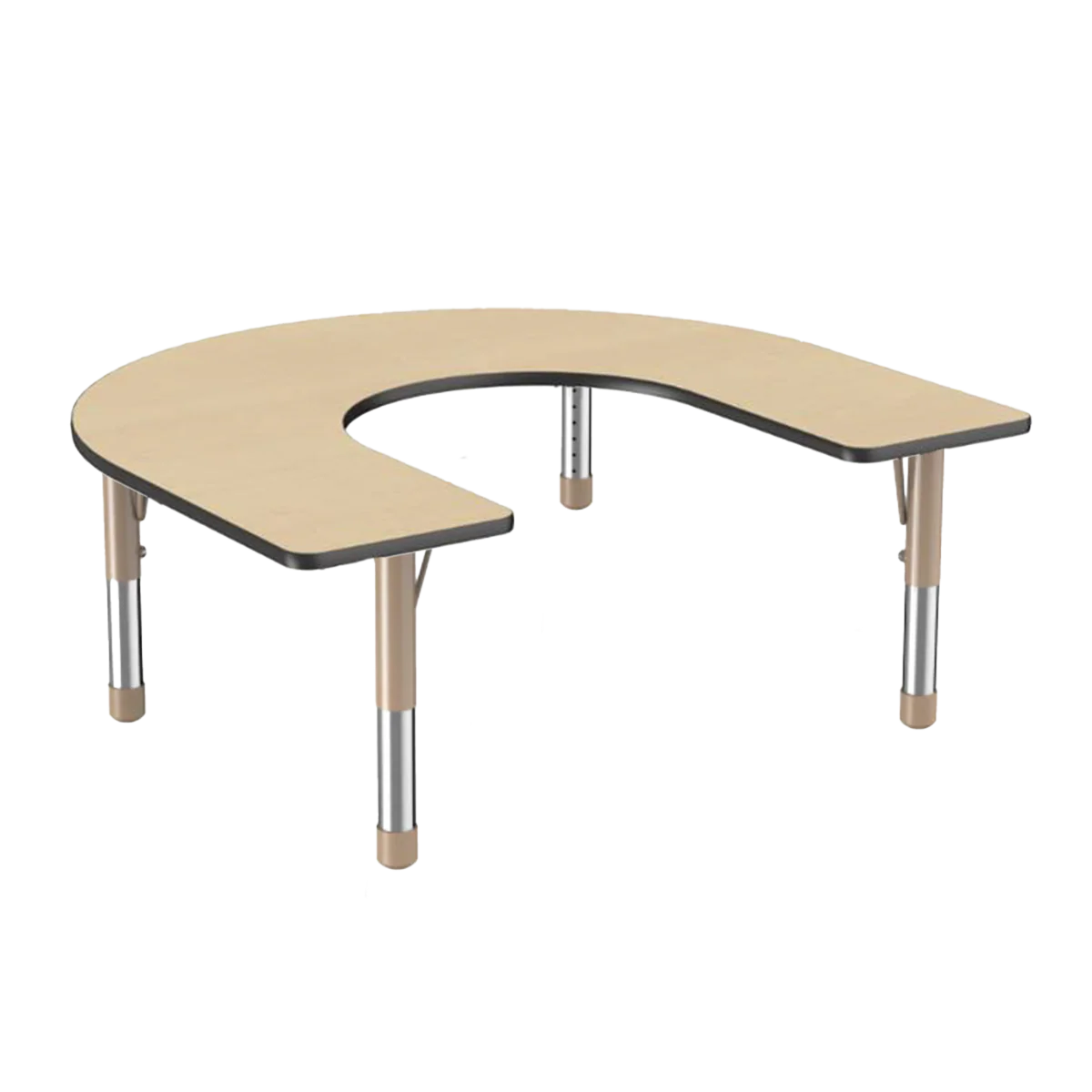 Horseshoe Maple/Black Activity Table with Standard or Chunky Adjustable Legs - Image 9