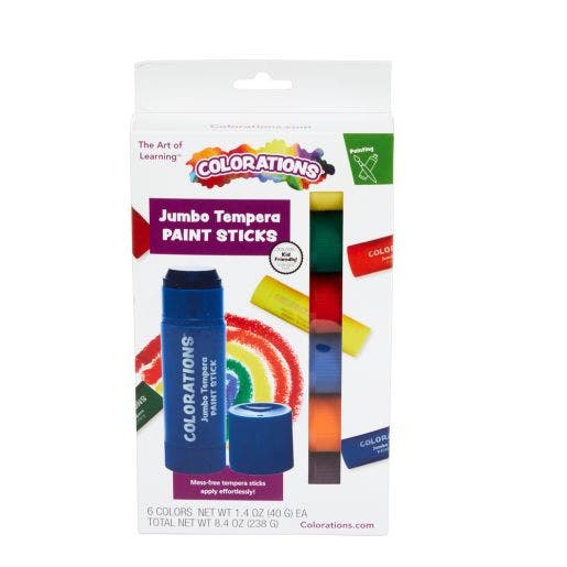Jumbo Tempera Paint Sticks 6 Colors