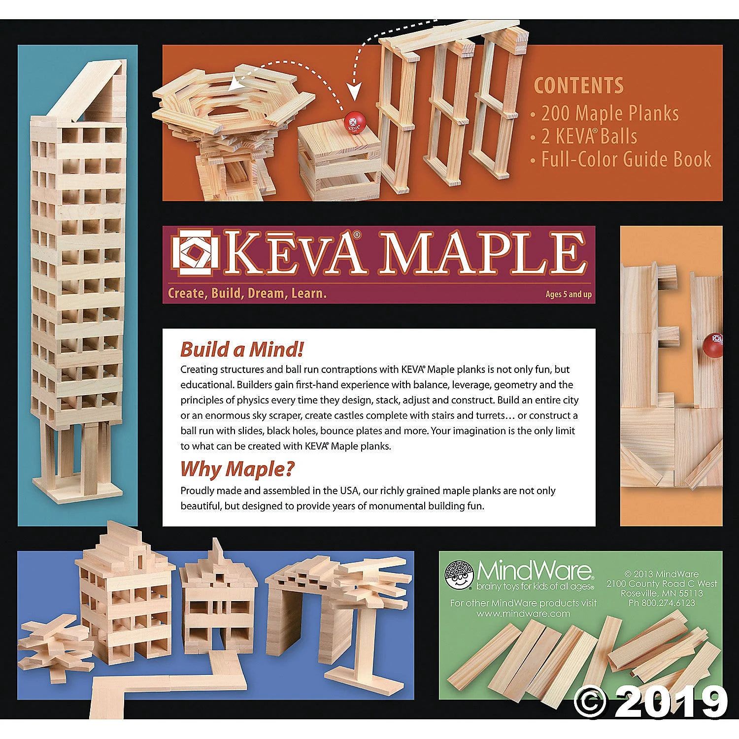 KEVA Maple Plank Set by Mindware - Image 10