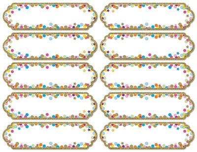 Magnetic Large Nameplates & Labels Confetti