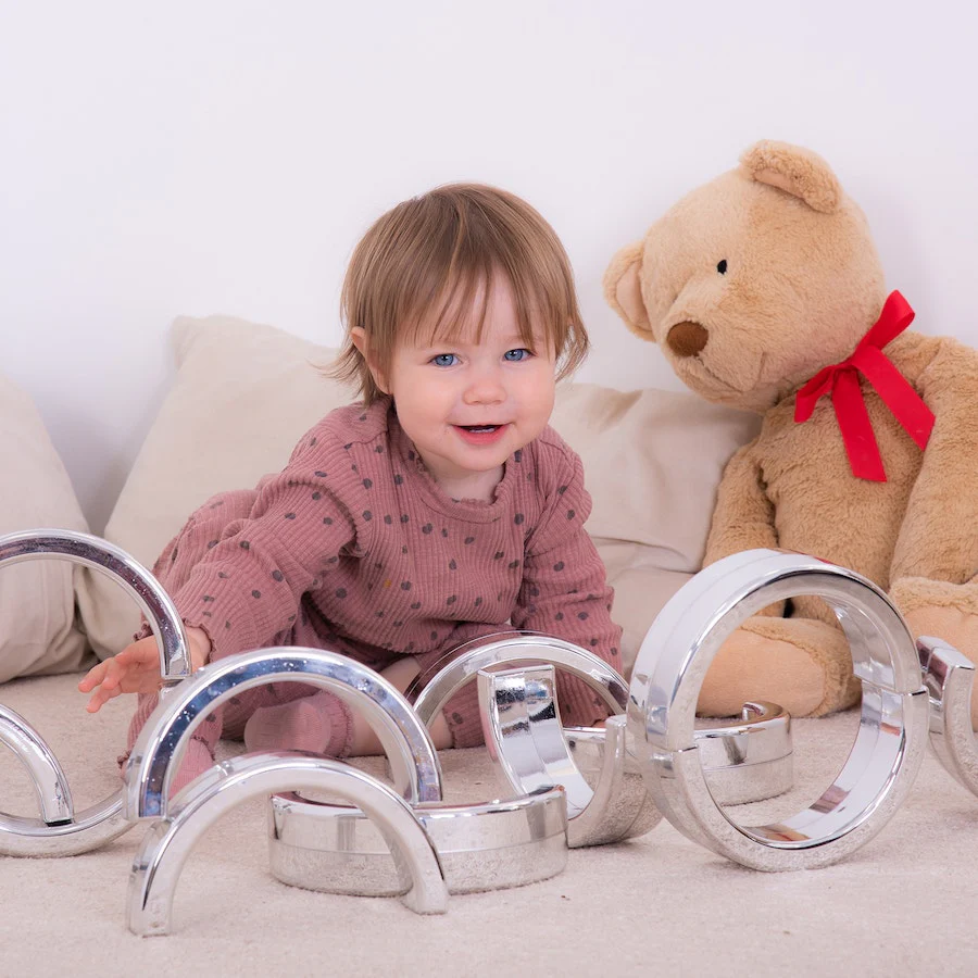 Metallic Silver Stacking Arches 12pk - Image 3