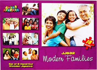 Modern Families Set of 8 Wooden Puzzles - Image 2