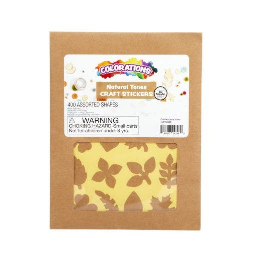 Natural Tones Assorted Stickers 400 pc