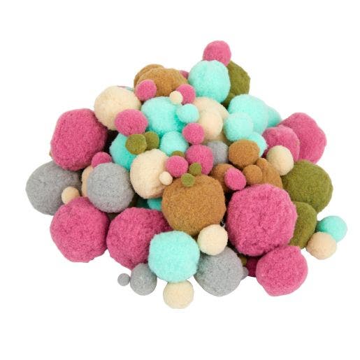 Natural Tones Pom Poms 6 Colors 300 pcs