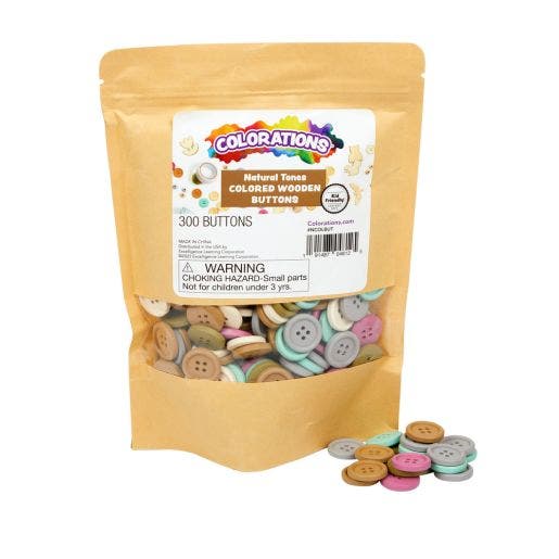 Natural Tones Wood Buttons 6 Color 300pcs - Image 2