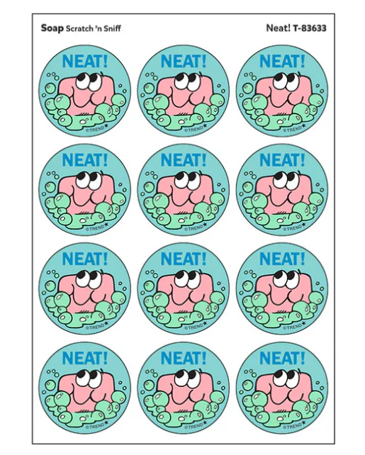 Neat Soap scent Retro Scratch n Sniff Stinky Stickers 24 ct - Image 2
