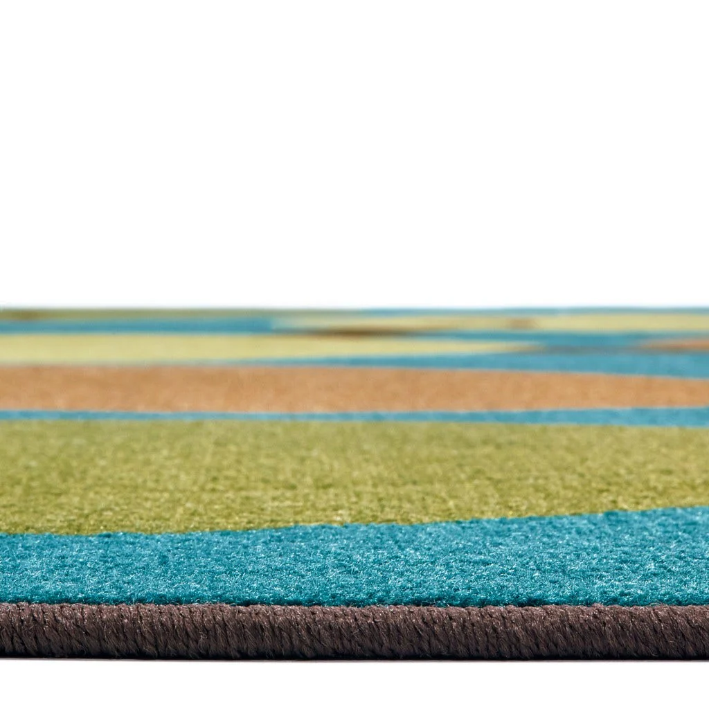 Owl-Phabet Tree Rectangle Teal Blue Carpet - Image 5