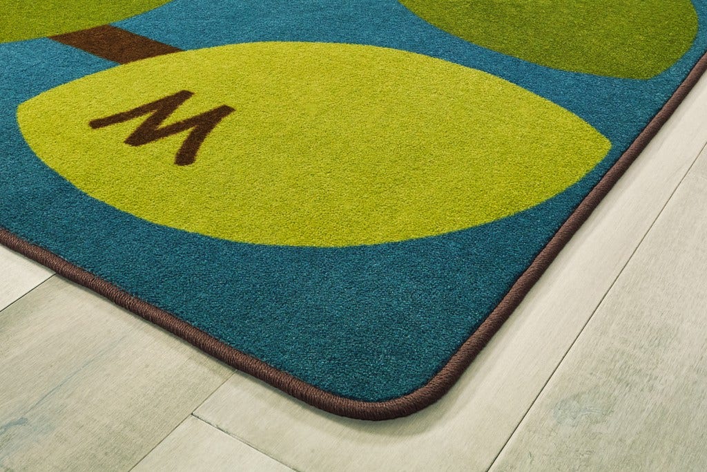 Owl-Phabet Tree Rectangle Teal Blue Carpet - Image 7