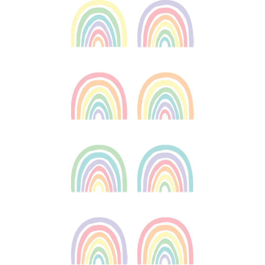 Pastel Pop Rainbows Mini Stickers