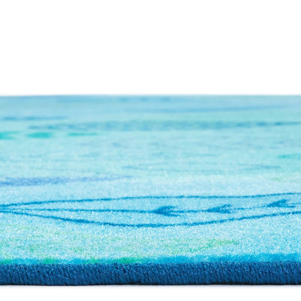 Peaceful Spaces Leaf Rectangle Blue Carpet 6ft x 9ft - Image 3