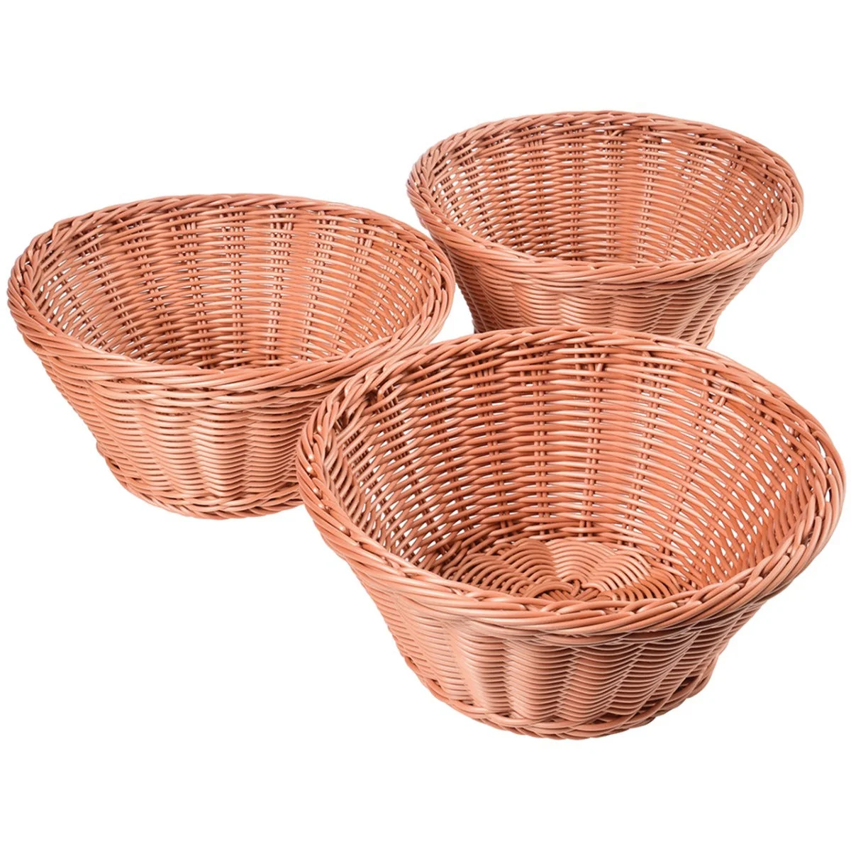 Plastic Woven Baskets Set of 3